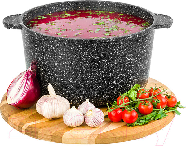 Изображение товара Кастрюля Elan Gallery Гармония вкуса / 120287 (черный мрамор)