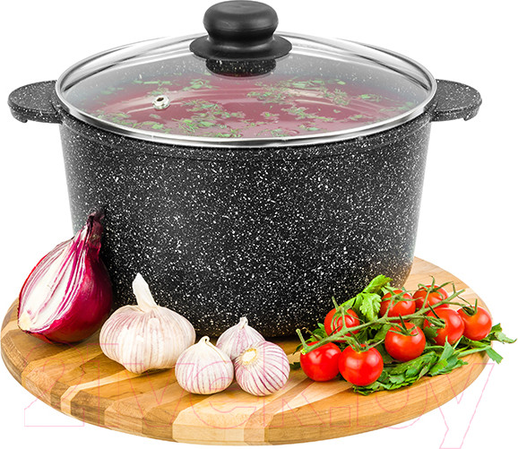 Изображение товара Кастрюля Elan Gallery Гармония вкуса / 120287 (черный мрамор)