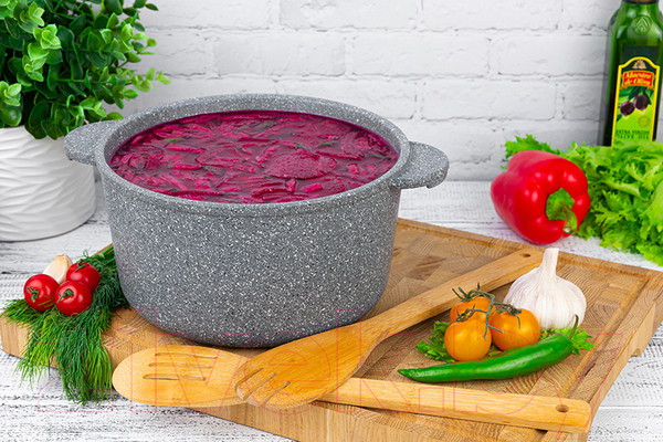 Изображение товара Кастрюля Elan Gallery Гармония вкуса / 120560 (серый мрамор)