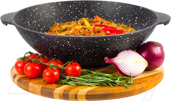 Изображение товара Вок Elan Gallery Гармония вкуса / 120144 (черный мрамор)