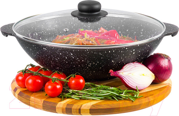 Изображение товара Вок Elan Gallery Гармония вкуса / 120144 (черный мрамор)