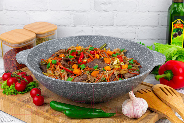 Изображение товара Вок Elan Gallery Гармония вкуса / 120566 (серый мрамор)