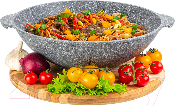 Изображение товара Вок Elan Gallery Гармония вкуса / 120566 (серый мрамор)