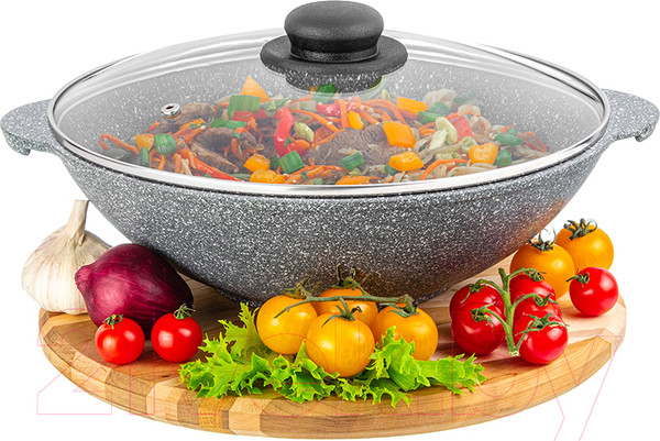 Изображение товара Вок Elan Gallery Гармония вкуса / 120566 (серый мрамор)