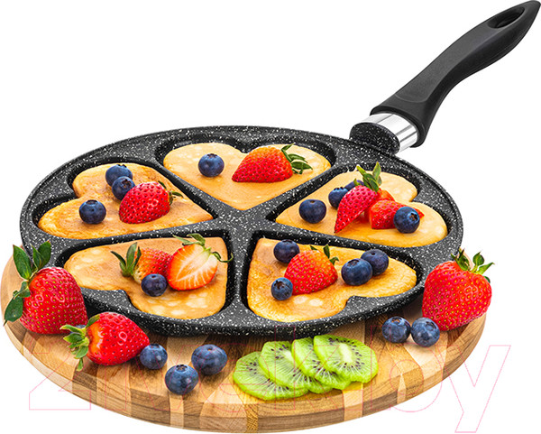Изображение товара Сковорода для оладий Elan Gallery Гармония вкуса / 120997 (черный мрамор)