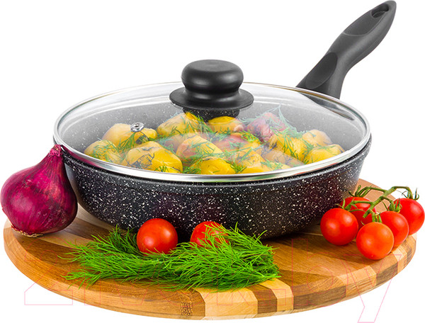 Изображение товара Сковорода Elan Gallery Гармония вкуса / 120221 (черный мрамор)