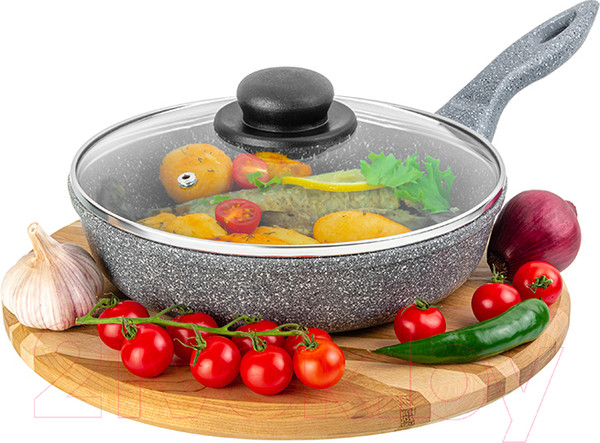 Изображение товара Сковорода Elan Gallery Гармония вкуса / 120579 (серый мрамор)