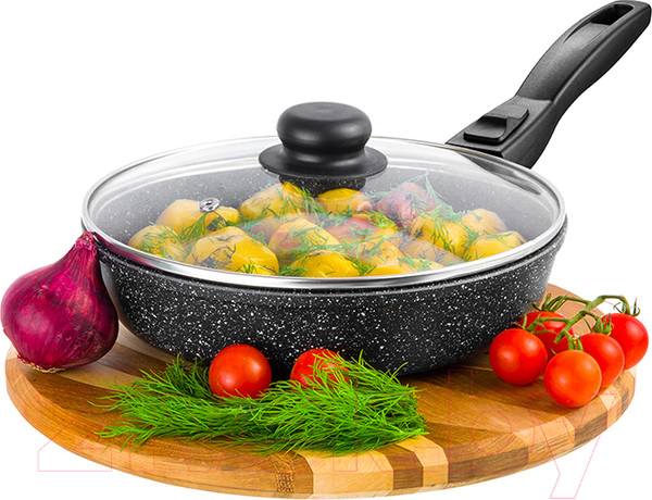 Изображение товара Сковорода Elan Gallery Гармония вкуса / 120222 (черный мрамор)