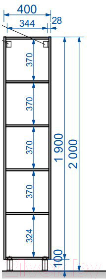 Изображение товара Шкаф-пенал для ванной Эстет Dallas Luxe L 40x34x200 / ФР-00001949