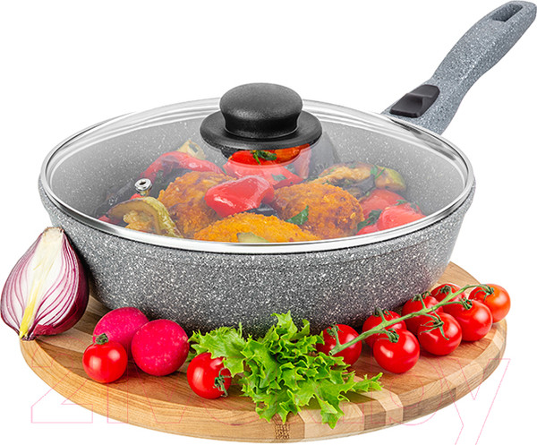 Изображение товара Сковорода Elan Gallery Гармония вкуса / 120593 (серый мрамор)