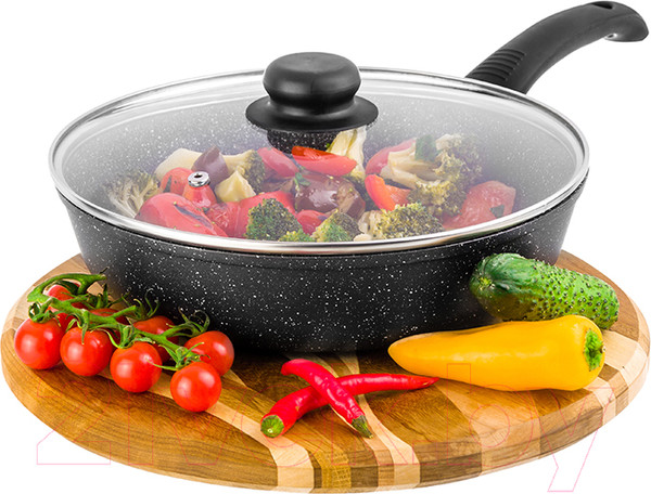 Изображение товара Сковорода Elan Gallery Гармония вкуса / 120243 (черный мрамор)