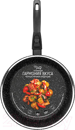Изображение товара Сковорода Elan Gallery Гармония вкуса / 120251 (черный мрамор)