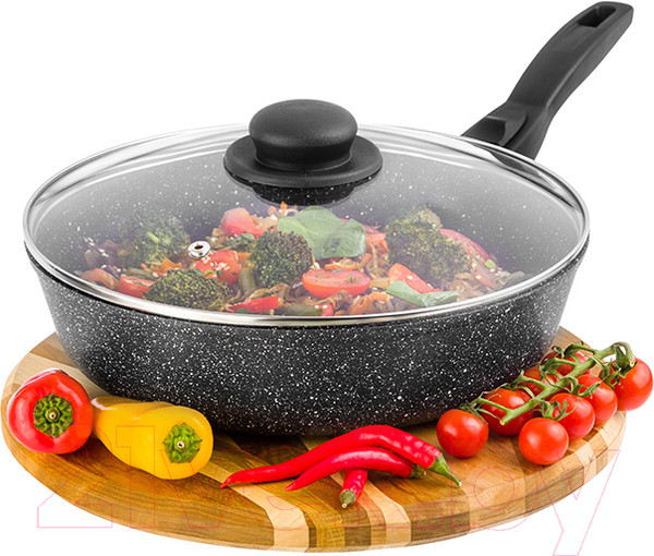 Изображение товара Сковорода Elan Gallery Гармония вкуса / 120251 (черный мрамор)