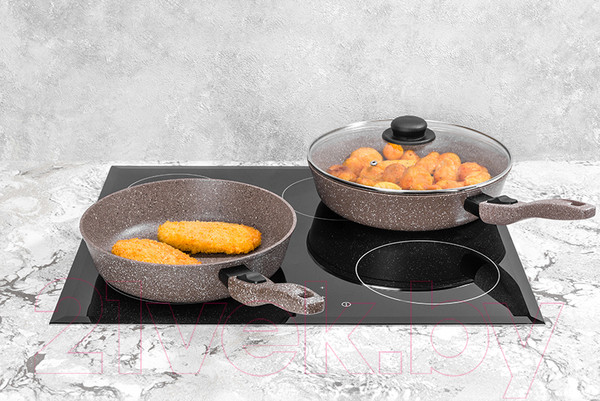 Изображение товара Сковорода Elan Gallery Гармония вкуса / 120428 (коричневый мрамор)