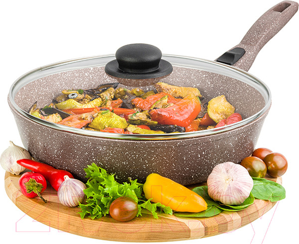 Изображение товара Сковорода Elan Gallery Гармония вкуса / 120428 (коричневый мрамор)
