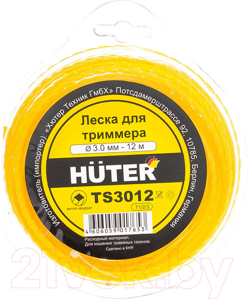 Изображение товара Леска для триммера Huter Витой квадрат TS3012 (71/2/3)