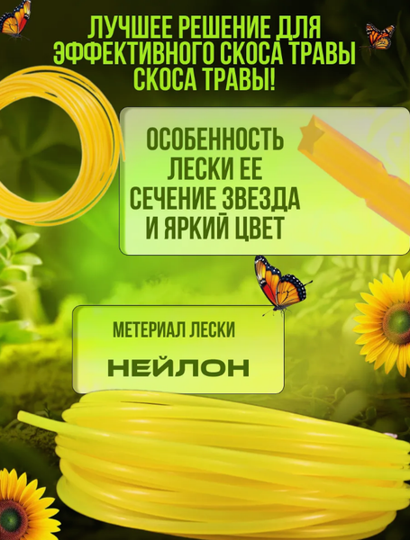 Изображение товара Леска для триммера Huter S2015 Звезда (71/1/10)