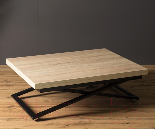 Изображение товара Стол-трансформер Levmar Compact D89/S53 (дуб сонома/черный)