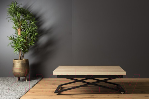 Изображение товара Стол-трансформер Levmar Compact D89/S53 (дуб сонома/черный)