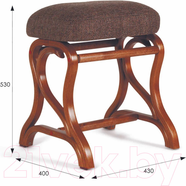 Изображение товара Банкетка Мебелик Диана (средне-коричневый/рогожка коричневый)