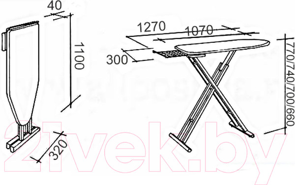 Изображение товара Гладильная доска Perfecto Linea Basic 1 / 42-107301