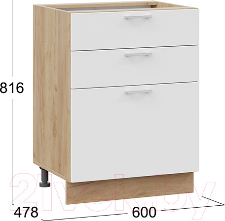 Изображение товара Шкаф-стол кухонный ТриЯ Габриэлла 1Н6Я3 (дуб крафт золотой/сноу)