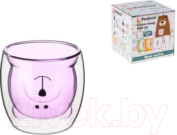 Изображение товара Стакан для горячих напитков Perfecto Linea Bear 30-125004 (розовый)