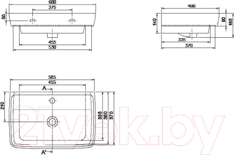 Изображение товара Умывальник CeraStyle Duru 60 / VB003H62U00