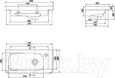 Изображение товара Умывальник CeraStyle Noura 60 / VB004H52U00