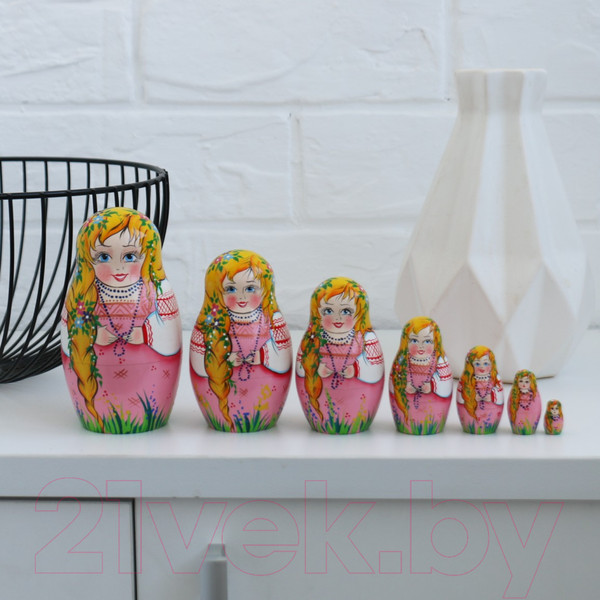 Изображение товара Матрешка сувенирная Брестская Фабрика Сувениров Девочка с косичкой / 7019