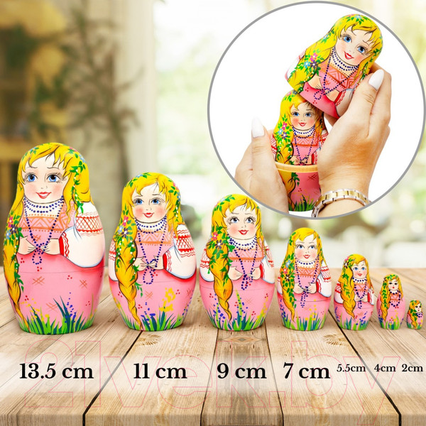 Изображение товара Матрешка сувенирная Брестская Фабрика Сувениров Девочка с косичкой / 7019