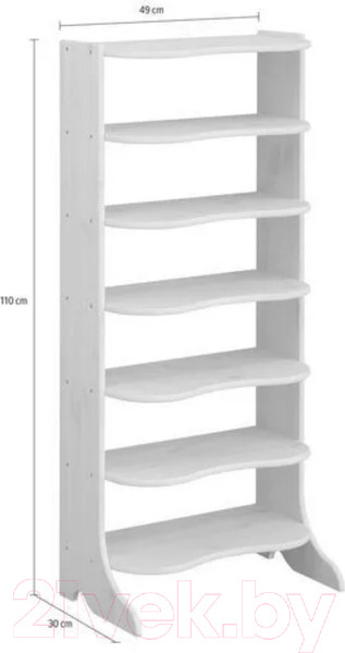Изображение товара Полка для обуви Dipriz Twist №2 14 мест Д.3117.2 (белый воск)