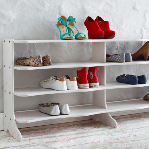 Изображение товара Полка для обуви Dipriz Твист №3 20мест Д.3118.2 (белый воск)