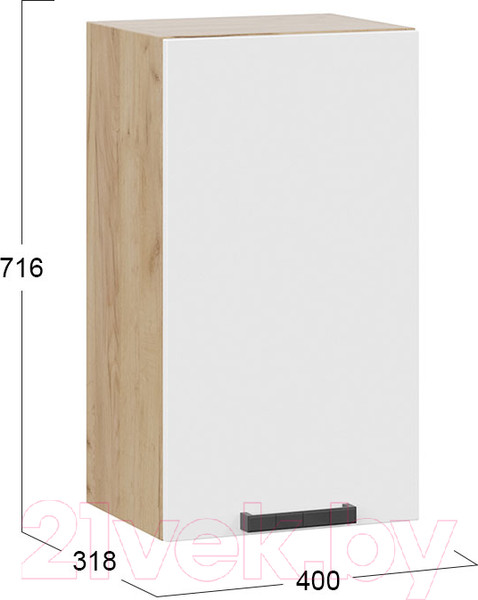 Изображение товара Шкаф навесной для кухни ТриЯ Детройт 1В4 исп. 2 (дуб крафт золотой/белый глянец)