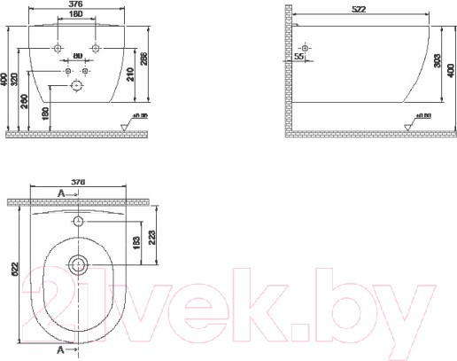Изображение товара Биде подвесное CeraStyle City BW002092U00