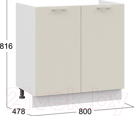 Изображение товара Шкаф под мойку ТриЯ Габриэлла 1Н8М (белый/крем)