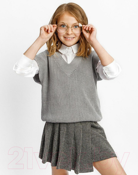 Изображение товара Жилет детский Amarobaby Knit / AB-OD21-KNIT10/11-140 (серый, р. 140)