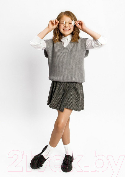 Изображение товара Жилет детский Amarobaby Knit / AB-OD21-KNIT10/11-140 (серый, р. 140)