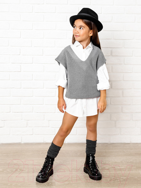 Изображение товара Жилет детский Amarobaby Knit / AB-OD21-KNIT10/11-140 (серый, р. 140)