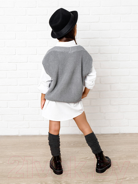 Изображение товара Жилет детский Amarobaby Knit / AB-OD21-KNIT10/11-140 (серый, р. 140)