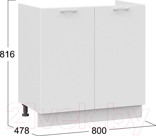 Изображение товара Шкаф под мойку ТриЯ Габриэлла 1Н8М (белый/сноу)