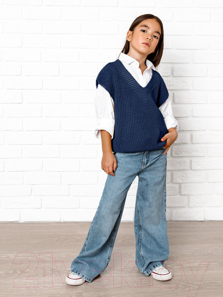 Изображение товара Жилет детский Amarobaby Knit / AB-OD21-KNIT10/20-128 (синий, р. 128)