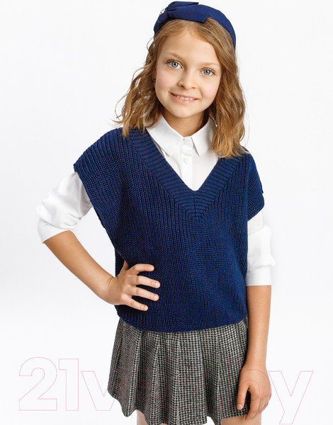 Изображение товара Жилет детский Amarobaby Knit / AB-OD21-KNIT10/20-140 (синий, р. 140)
