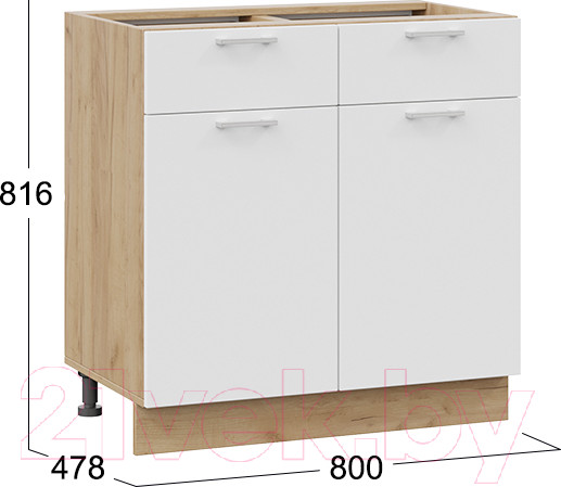 Изображение товара Шкаф-стол кухонный ТриЯ Габриэлла 1Н8Я1 (дуб крафт золотой/сноу)