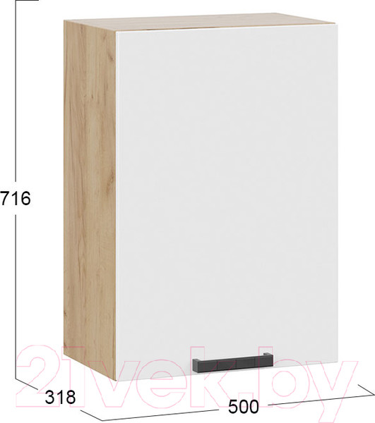 Изображение товара Шкаф навесной для кухни ТриЯ Детройт 1В5 исп. 2 (дуб крафт золотой/белый глянец)