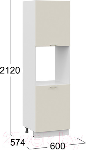 Изображение товара Шкаф-пенал кухонный ТриЯ Габриэлла 1П6 (белый/крем)