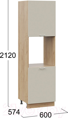 Изображение товара Шкаф-пенал кухонный ТриЯ Габриэлла 1П6 (дуб крафт золотой/крем)