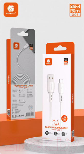 Изображение товара Кабель Vipfan X05 USB-Type-C (1м, белый)