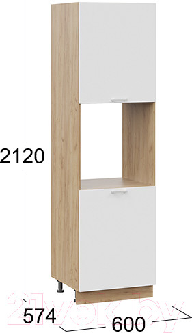 Изображение товара Шкаф-пенал кухонный ТриЯ Габриэлла 1П6 (дуб крафт золотой/сноу)