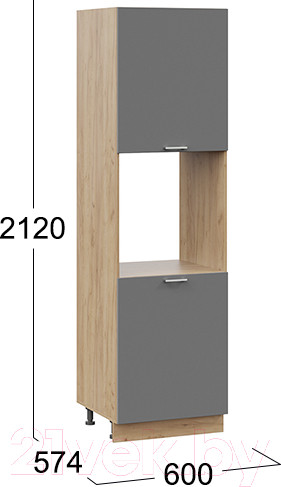 Изображение товара Шкаф-пенал кухонный ТриЯ Габриэлла 1П6 (дуб крафт золотой/титан)